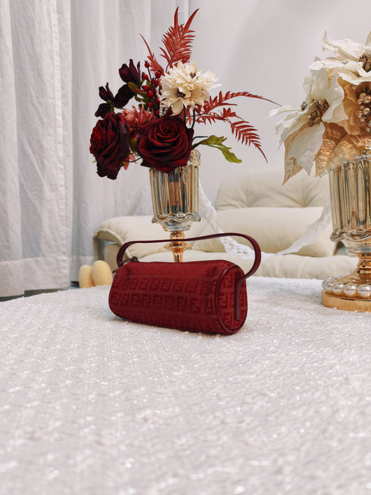 Fendi Zucca 紅色小圓筒