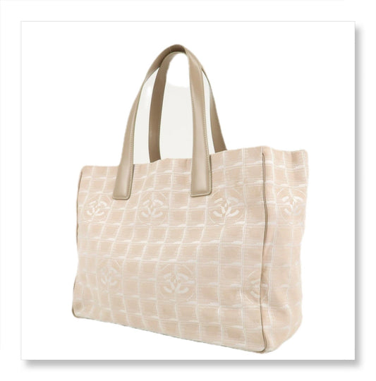 Chanel 淺粉紅冰格 Tote Bag