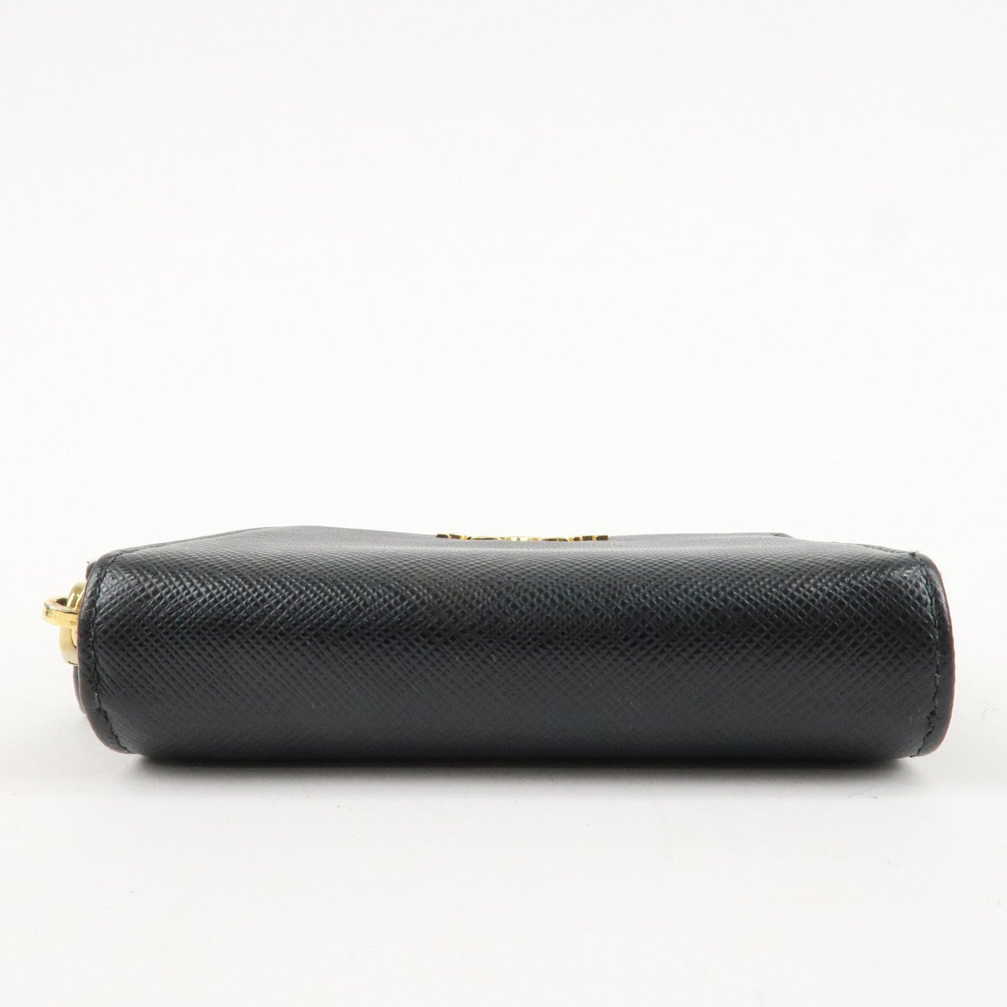Prada Logo Leather Zip Around Bi-fold Wallet Black 1ML522 Used【Pre-order】
