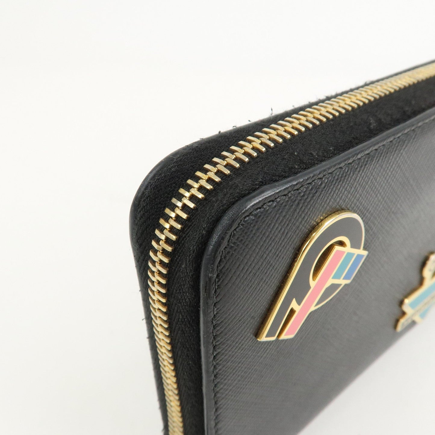 Prada Logo Saffiano Leather Zippy Long Wallet Black 1ML506【Pre-order】