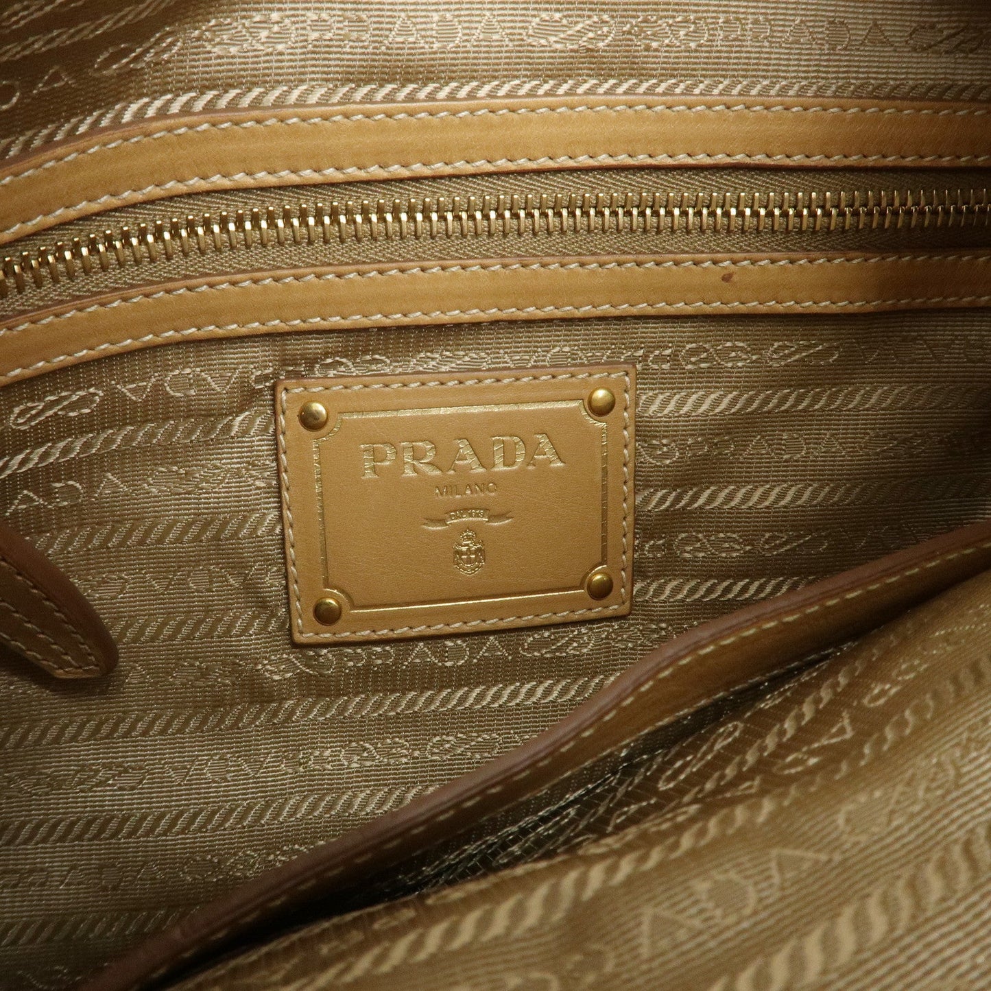 Prada Triangle Logo Leather Shoulder Bag Hand Bag Camel【Pre-order】