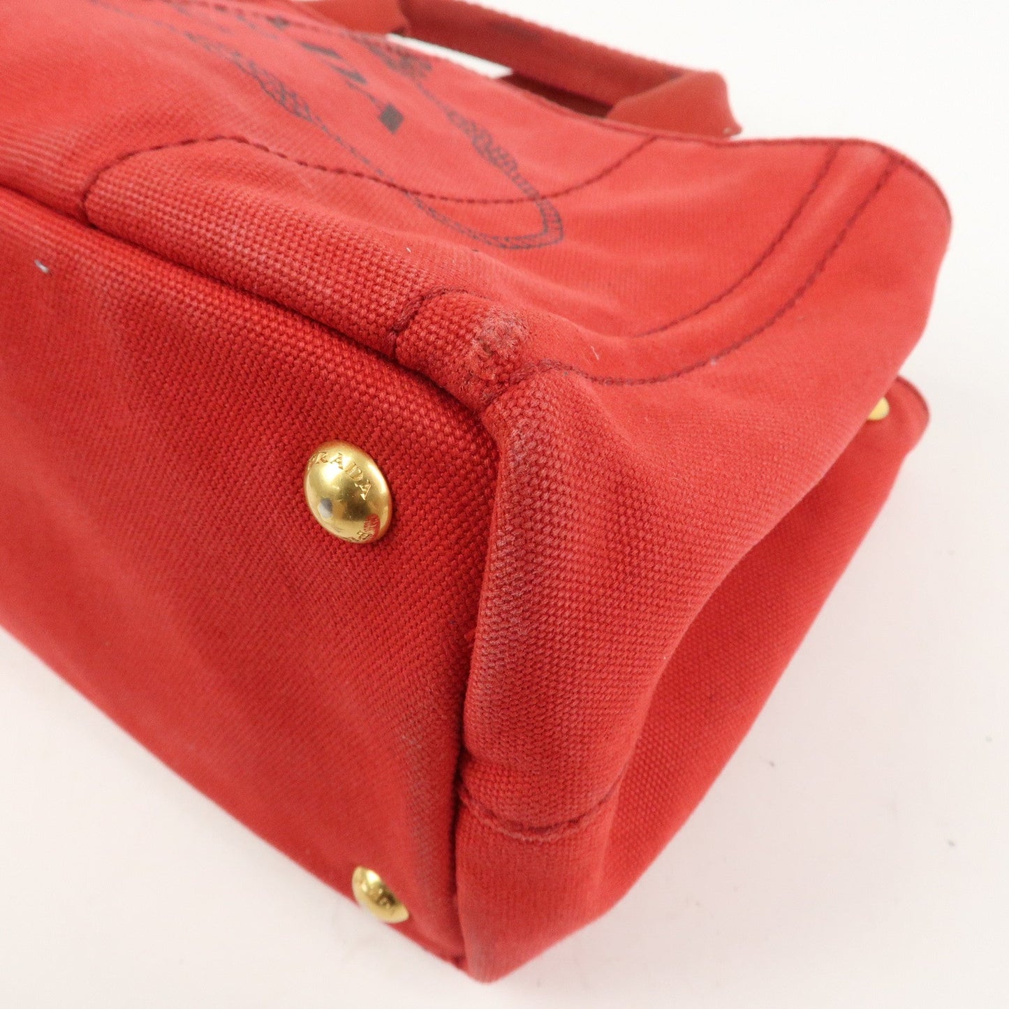 Prada Logo Canapa Mini Canvas Hand Bag Tote Bag Red BN2439【Pre-order】
