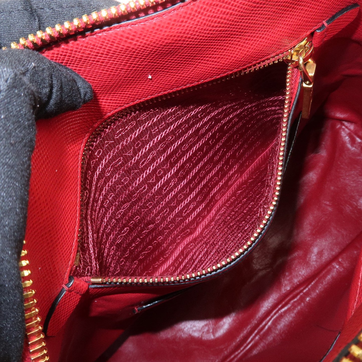 Prada Logo Saffiano Leather 2Way Hand Bag Shoulder Bag Red BL0907【Pre-order】