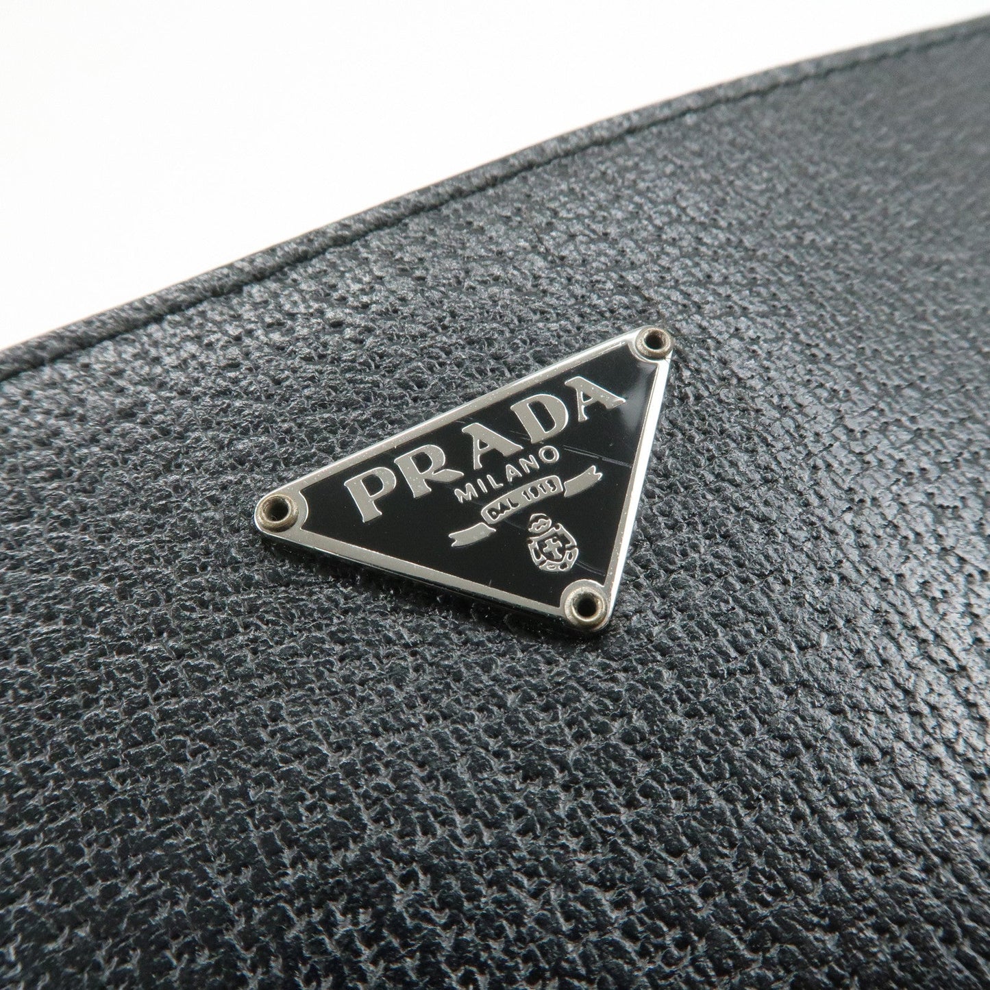 Prada Triangle Logo Leather Tote Bag Shoulder Bag Black BR0394【Pre-order】