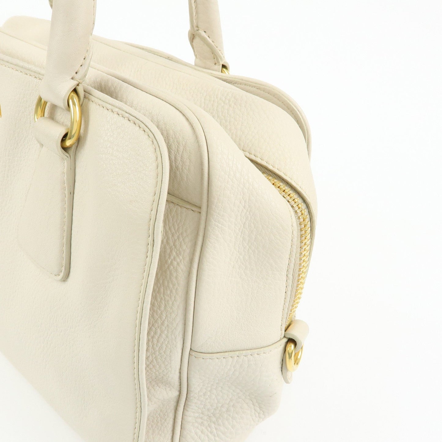 Prada Vitello Daino Leather Hand Bag Ivory BL0804【Pre-order】
