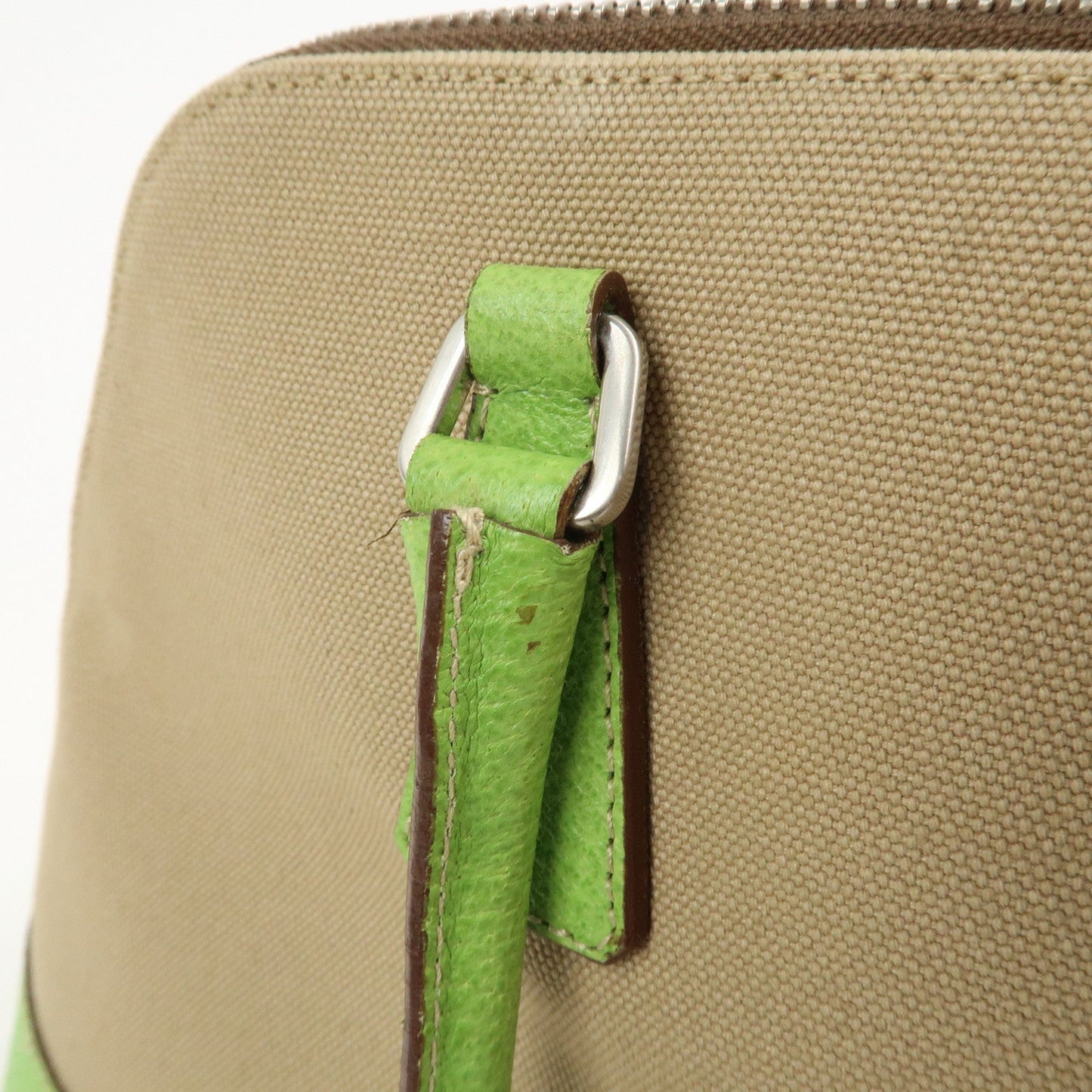 Prada Canvas Leather Tote Bag Hand Bag Beige Light Green BN0082【Pre-order】