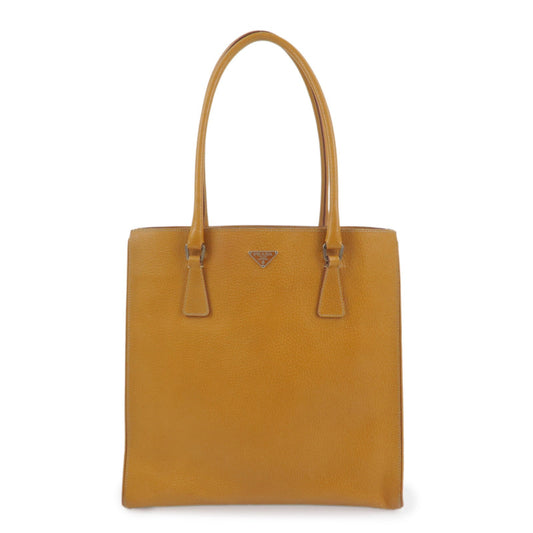 Prada Triangle Logo Leather Tote Bag Shoulder Bag Light Brown【Pre-order】