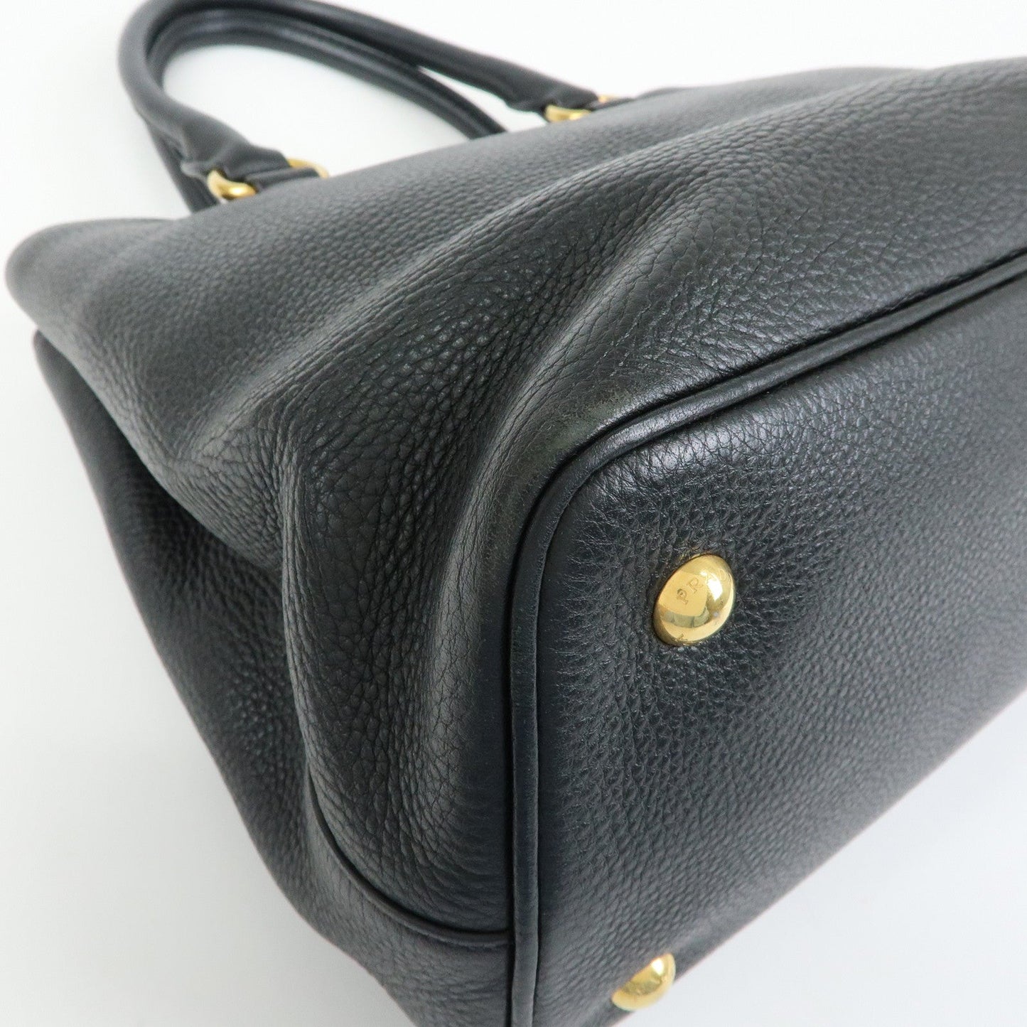 Prada Logo Calf Leather Tote Bag Hand Bag Black【Pre-order】