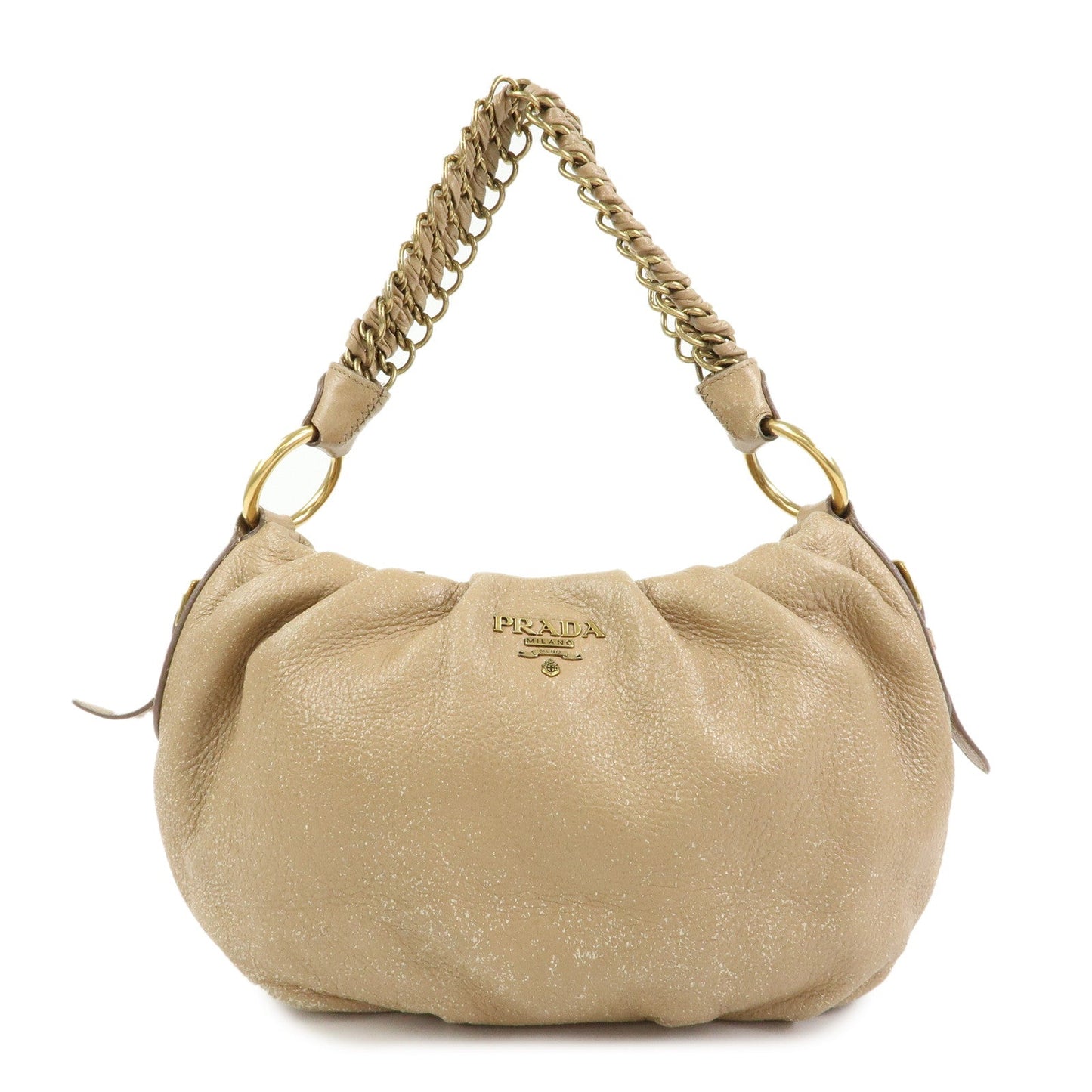 Prada Logo Leather Chain One Shoulder Bag Light Brown BR4243【Pre-order】