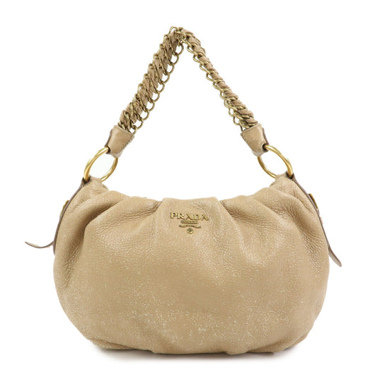 Prada Logo Leather Chain One Shoulder Bag Light Brown BR4243【Pre-order】
