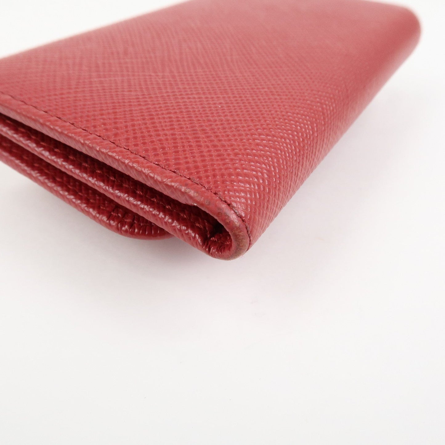 Prada Logo Saffiano Leather Ribbon 6 Rings Key Case Red 1PG222【Pre-order】