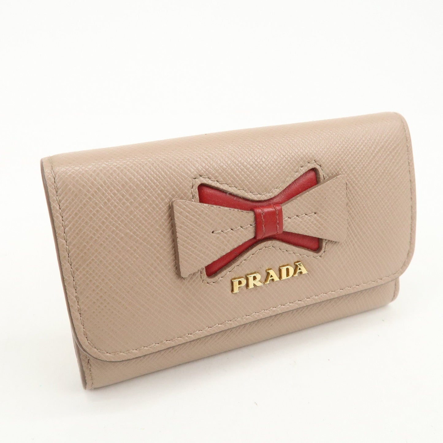 Prada Logo Leather Set Of 2 Key Chains Black Beige 1PG222/1PG004【Pre-order】