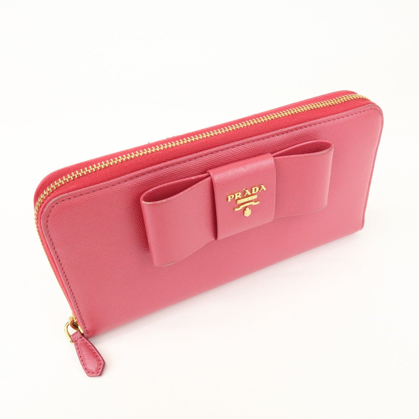 Prada Saffiano Leather Round Zippy Wallet Pink Pink 1M0506【Pre-order】