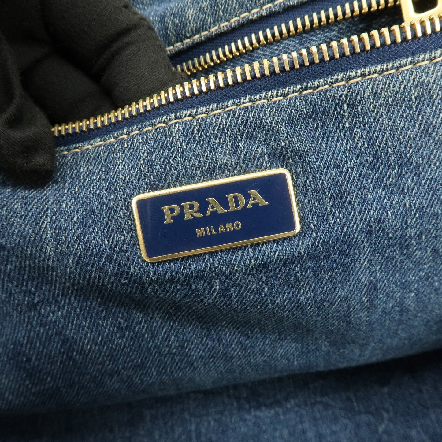Prada Logo Canapa Canvas Denim Large Tote Hand Bag Blue BN1872【Pre-order】