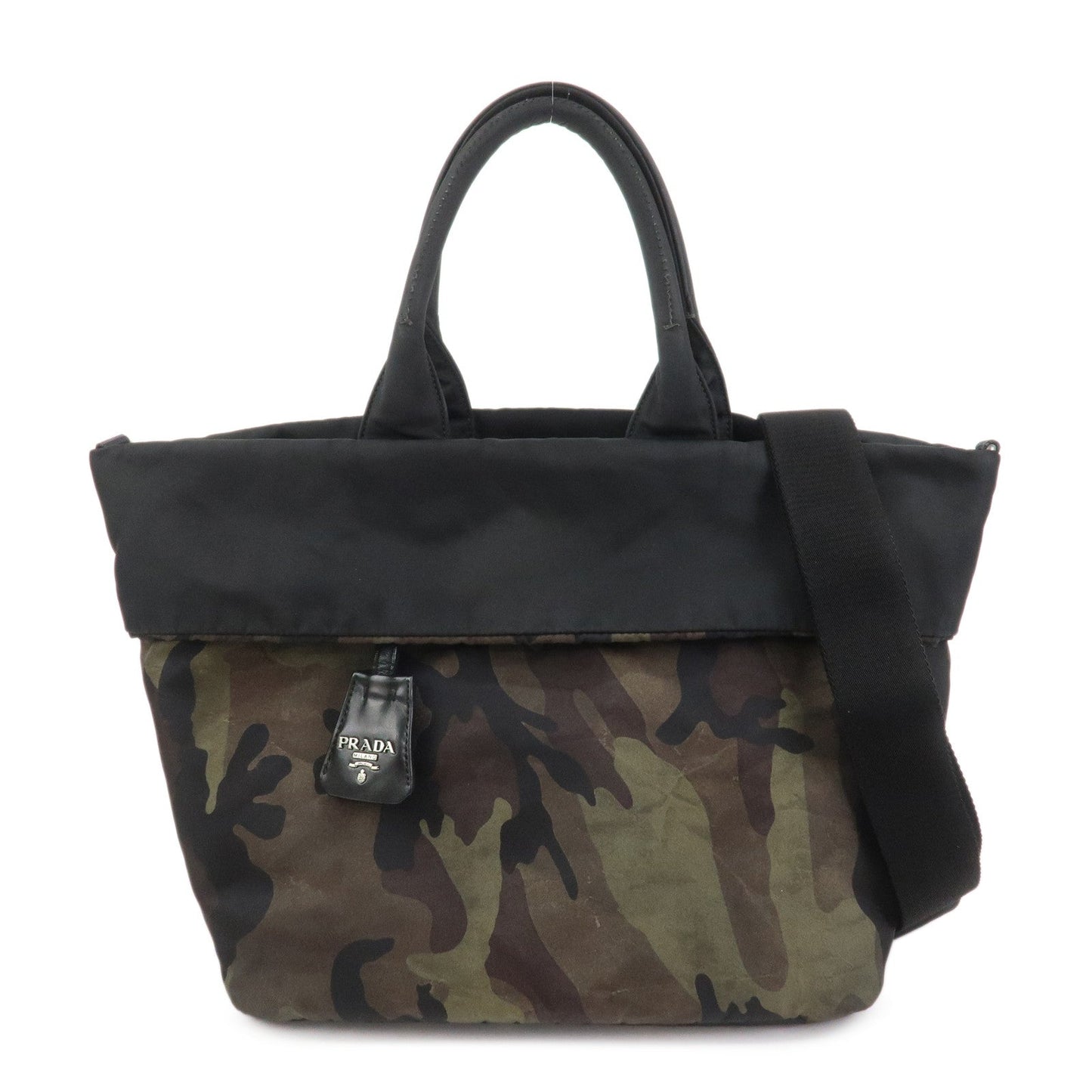 Prada Triangle Logo Nylon 2Way Hand Shoulder Bag Black Khaki BN1959【Pre-order】