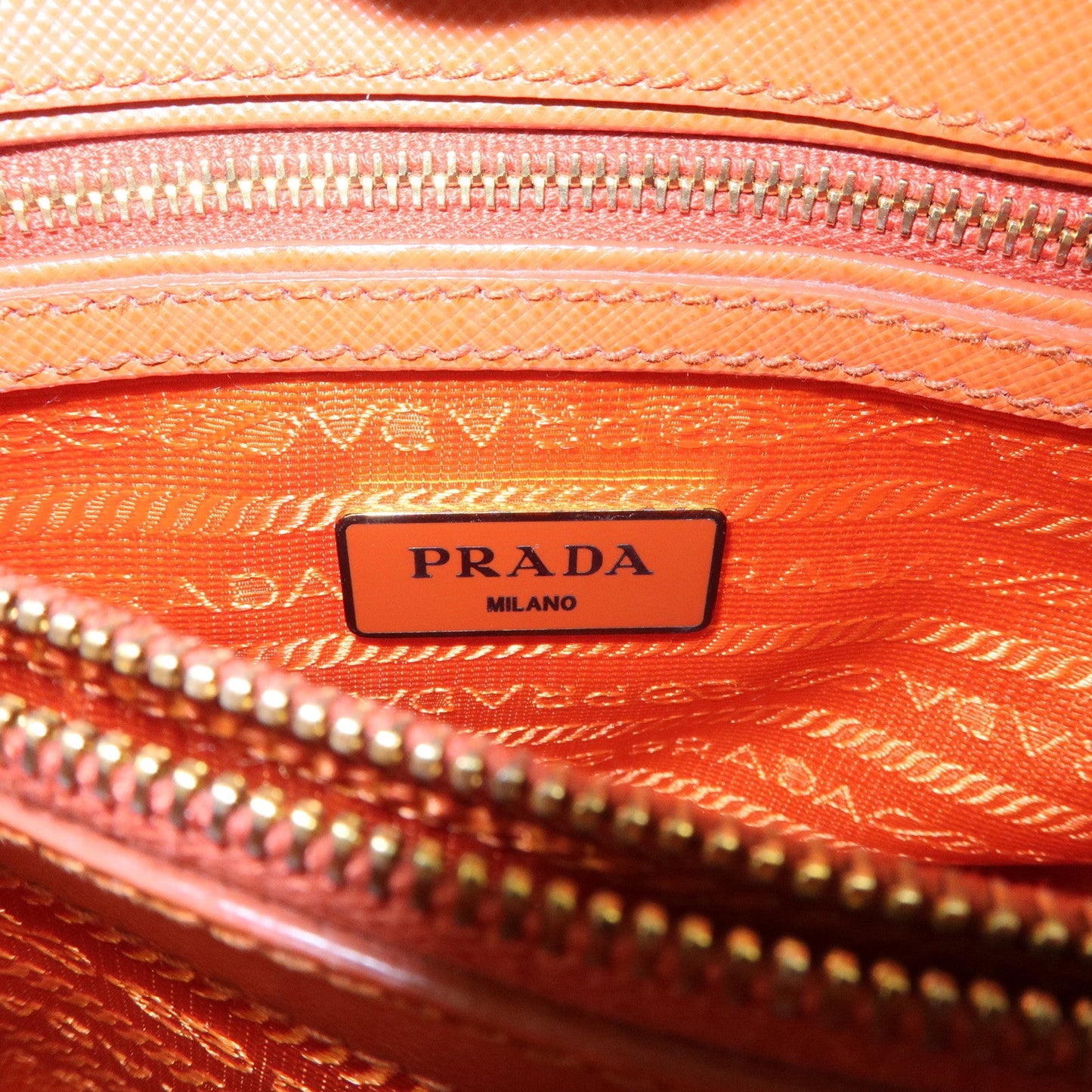 Prada Saffiano Leather Promenade Small 2Way Hand Bag Orange BL0838【Pre-order】