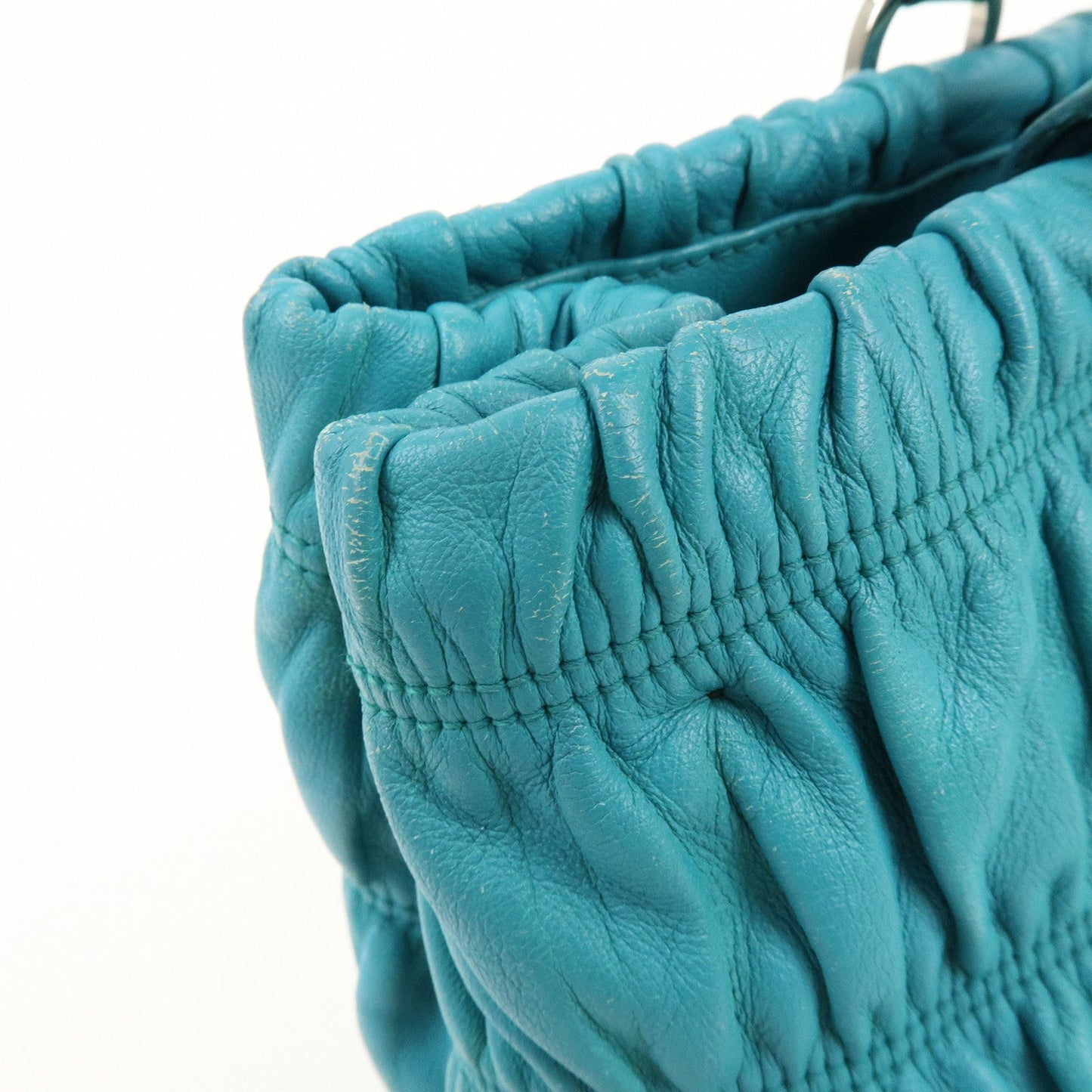 Prada Leather 2Way Bag Hand Bag Shoulder Bag Turquoise Blue【Pre-order】