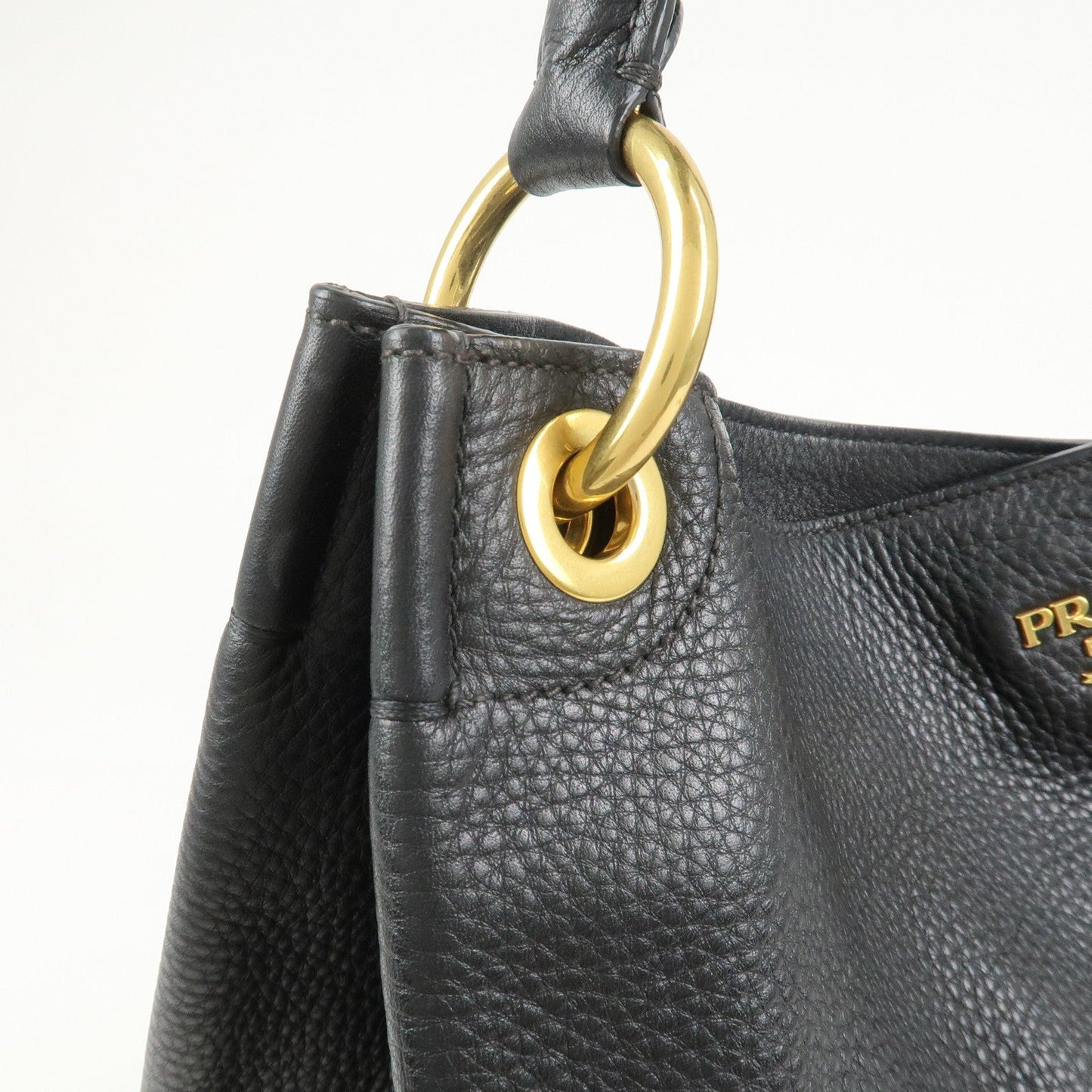 Prada Logo Leather Shoulder Bag Hand Bag Black【Pre-order】