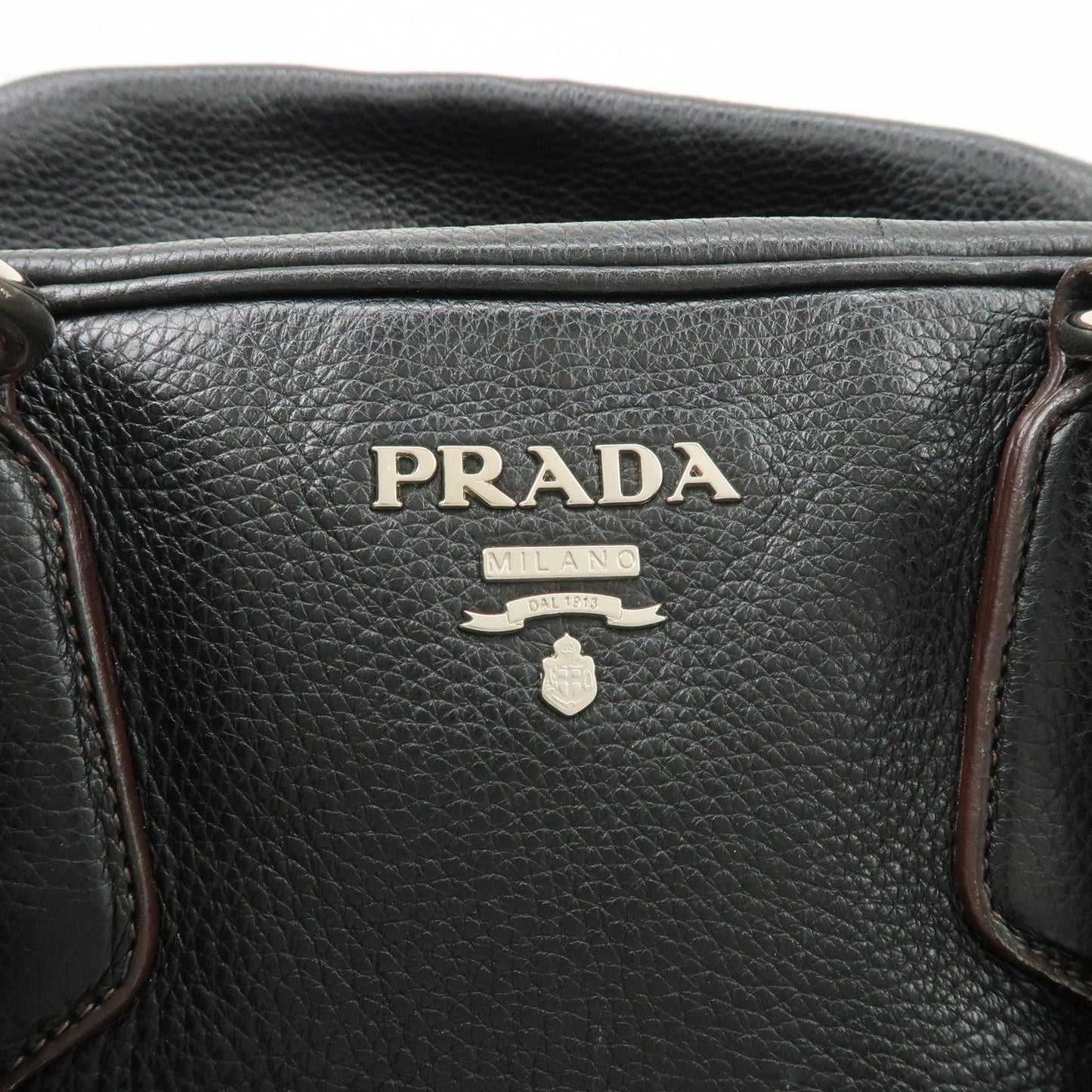 Prada Logo Leather Hand Bag Mini Boston Bag Black BL0471 Used【Pre-order】