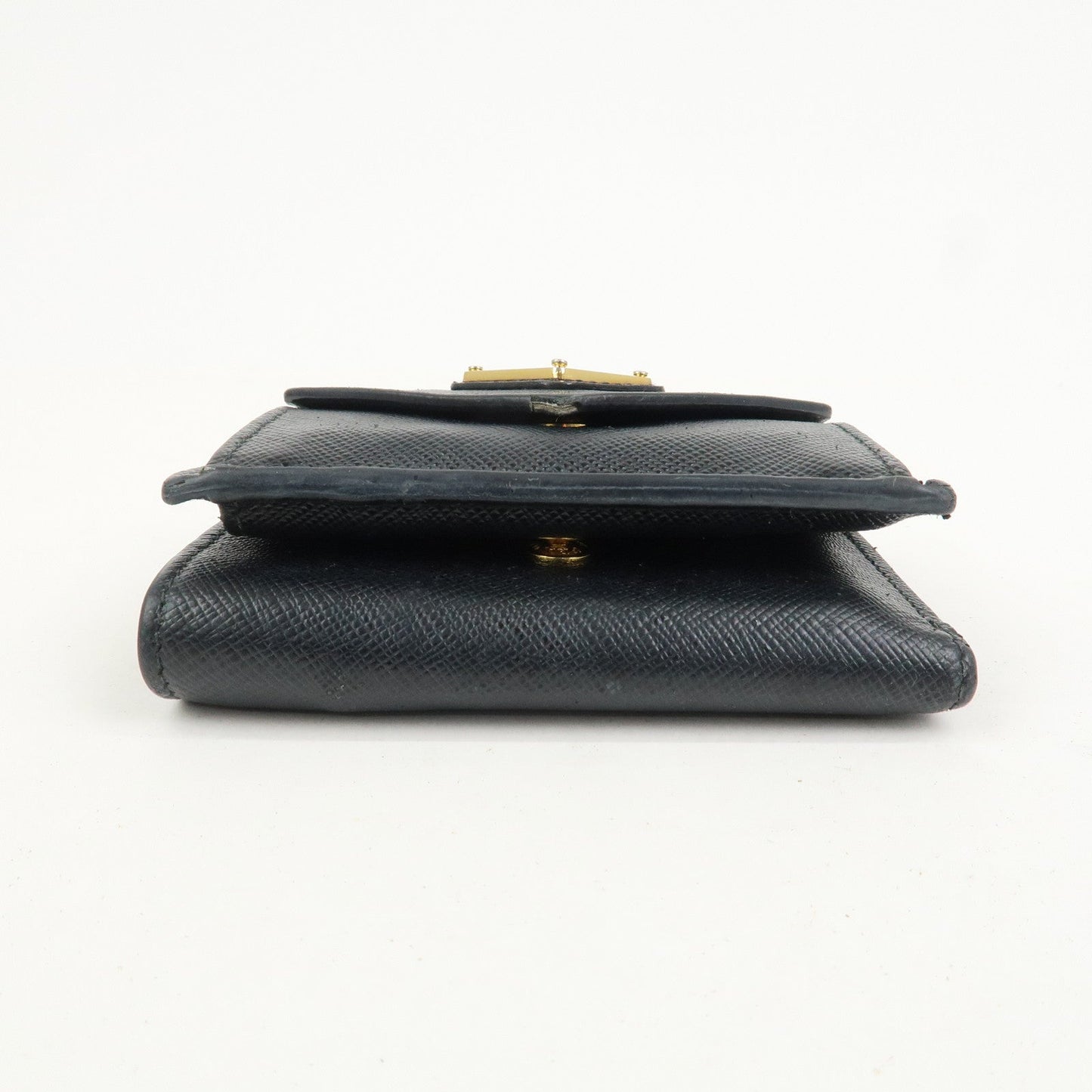Prada Triangle Logo Saffiano Leather Tri-fold Wallet Black 1MH021【Pre-order】