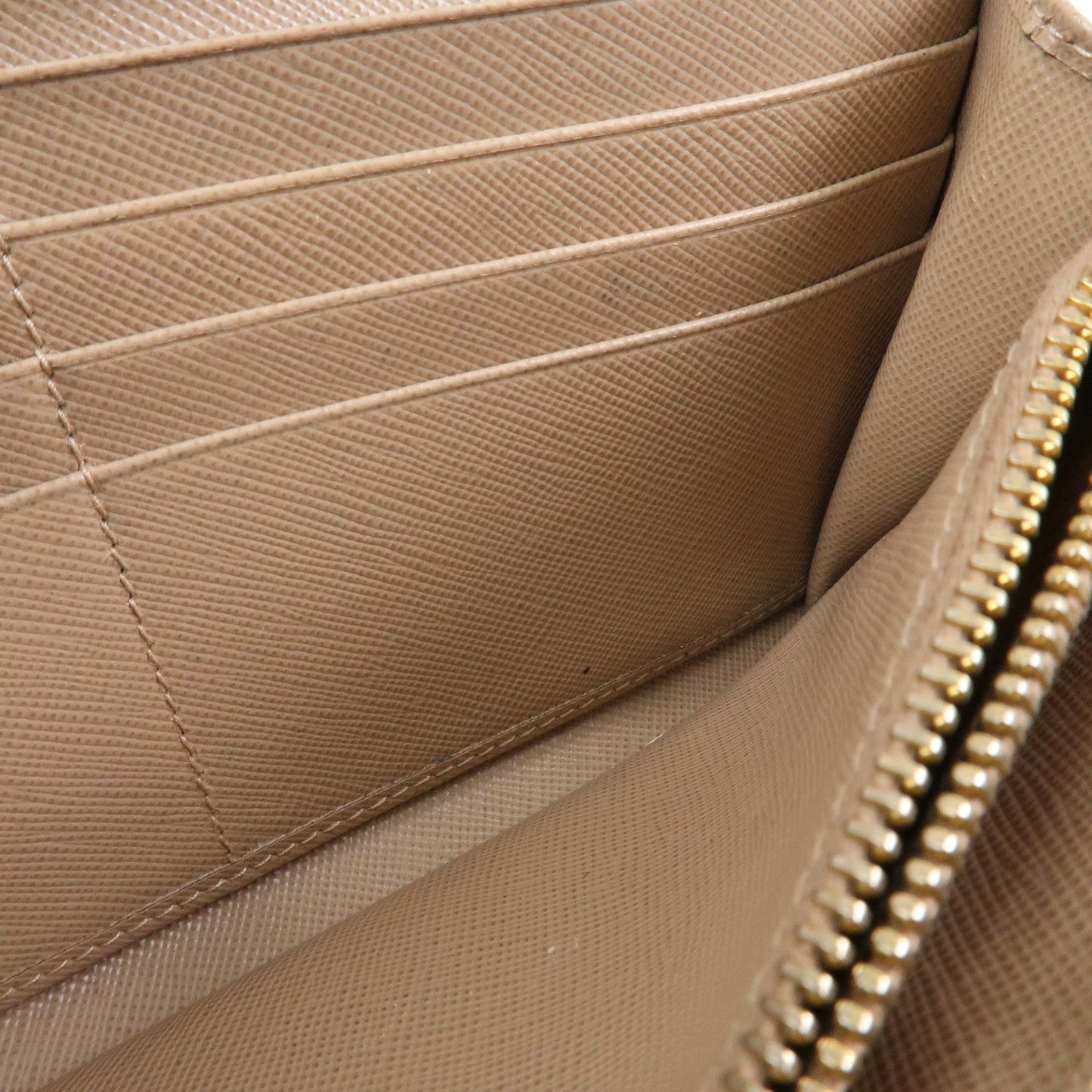 Prada Triangle Logo Saffiano Leather Long Wallet Beige 1MH132【Pre-order】