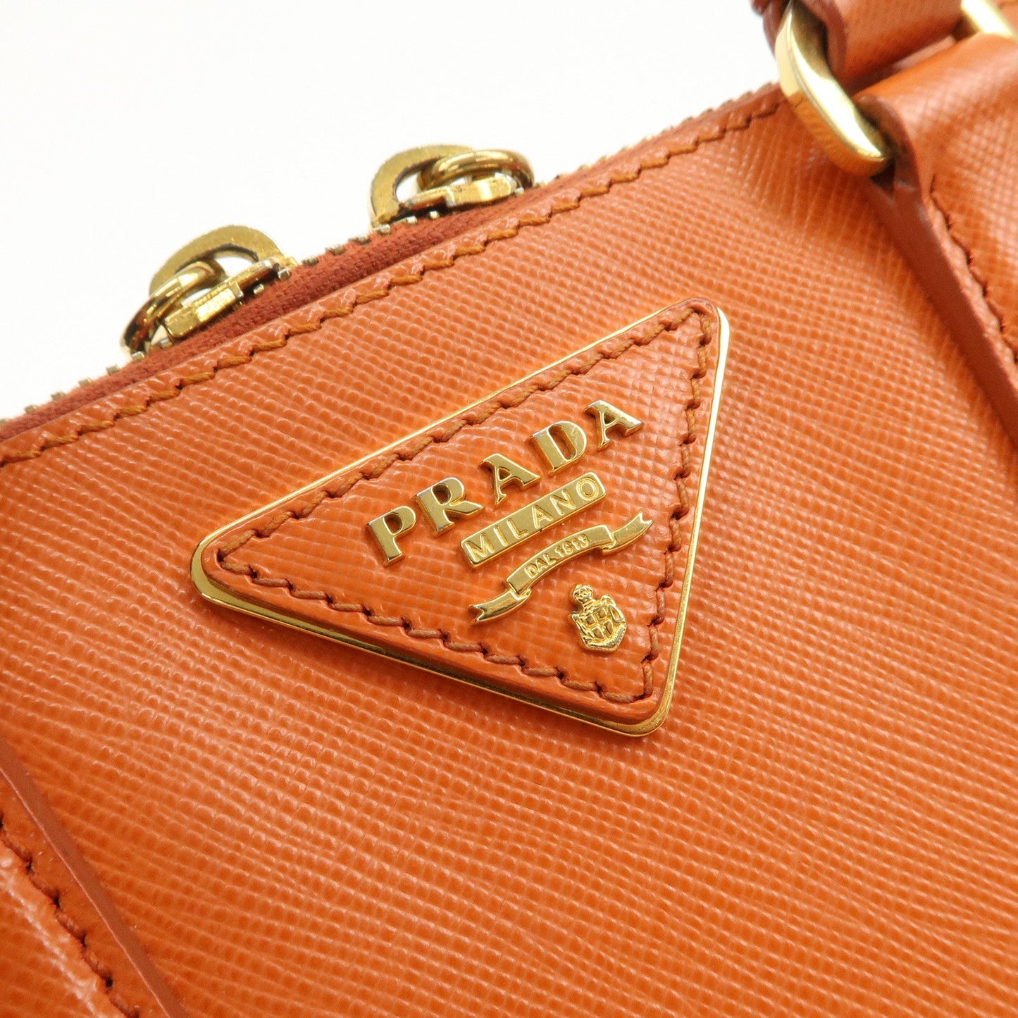 Prada Saffiano Leather Promenade Small 2Way Hand Bag Orange BL0838【Pre-order】