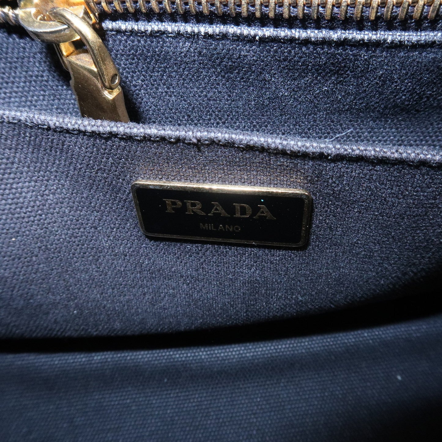 Prada Canapa Mini Canvas 2Way Hand Bag Tote Bag Black 1BG439 Used【Pre-order】
