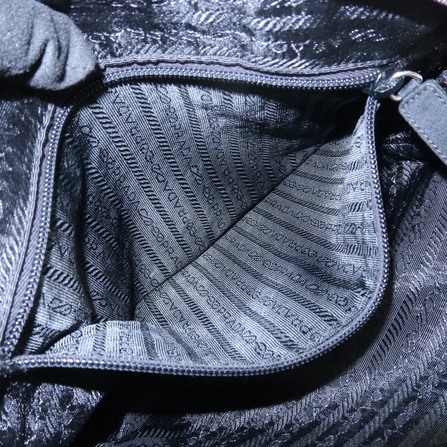 Prada Triangle Logo Leather Nylon Hand Bag Purple B8495【Pre-order】