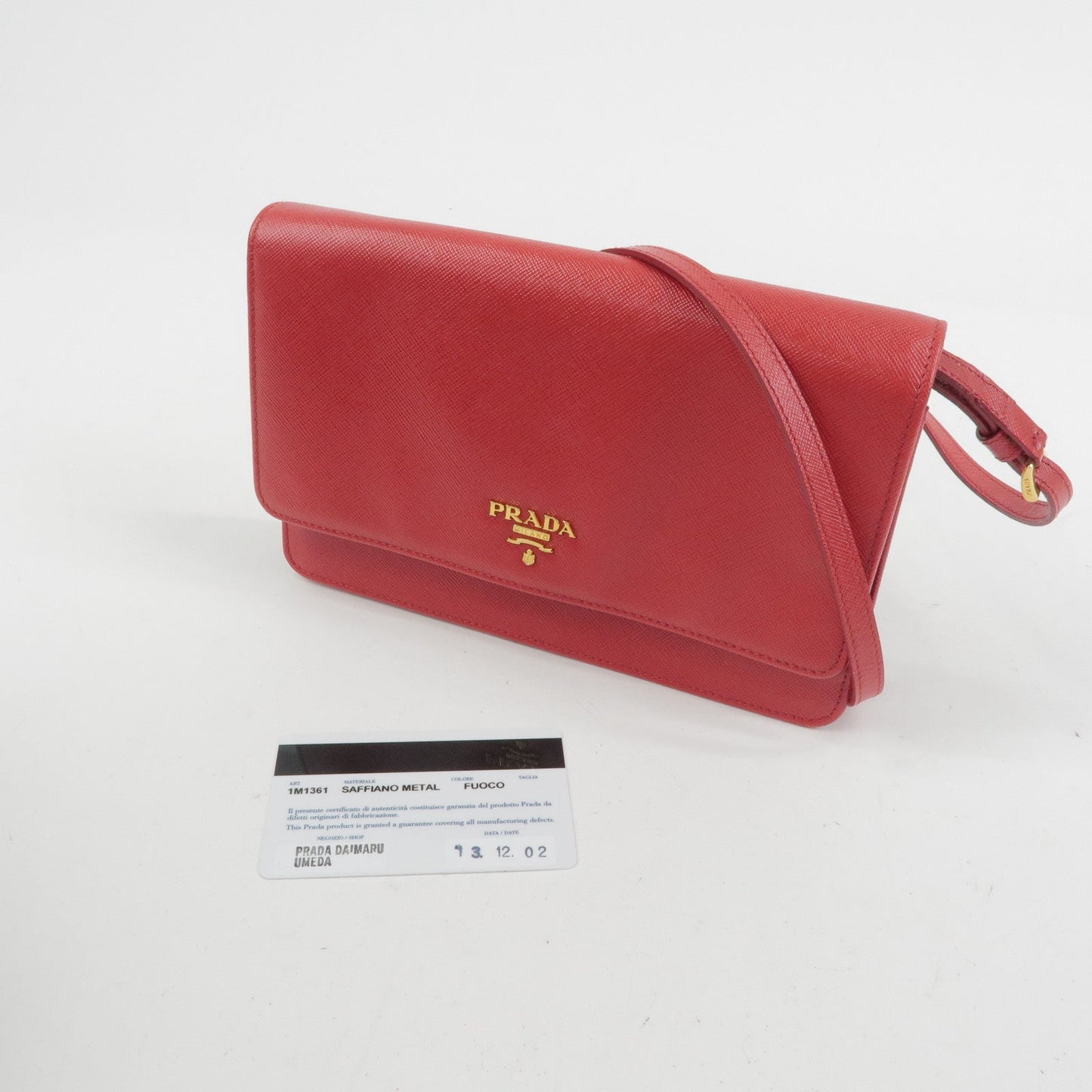 Prada Saffiano Leather Shoulder Bag Crossbody Bag Red 1M1361【Pre-order】