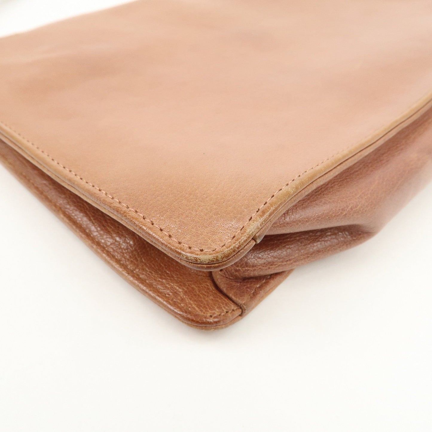 Prada Triangle Logo Leather Shoulder Bag Hand Bag Brown Used【Pre-order】