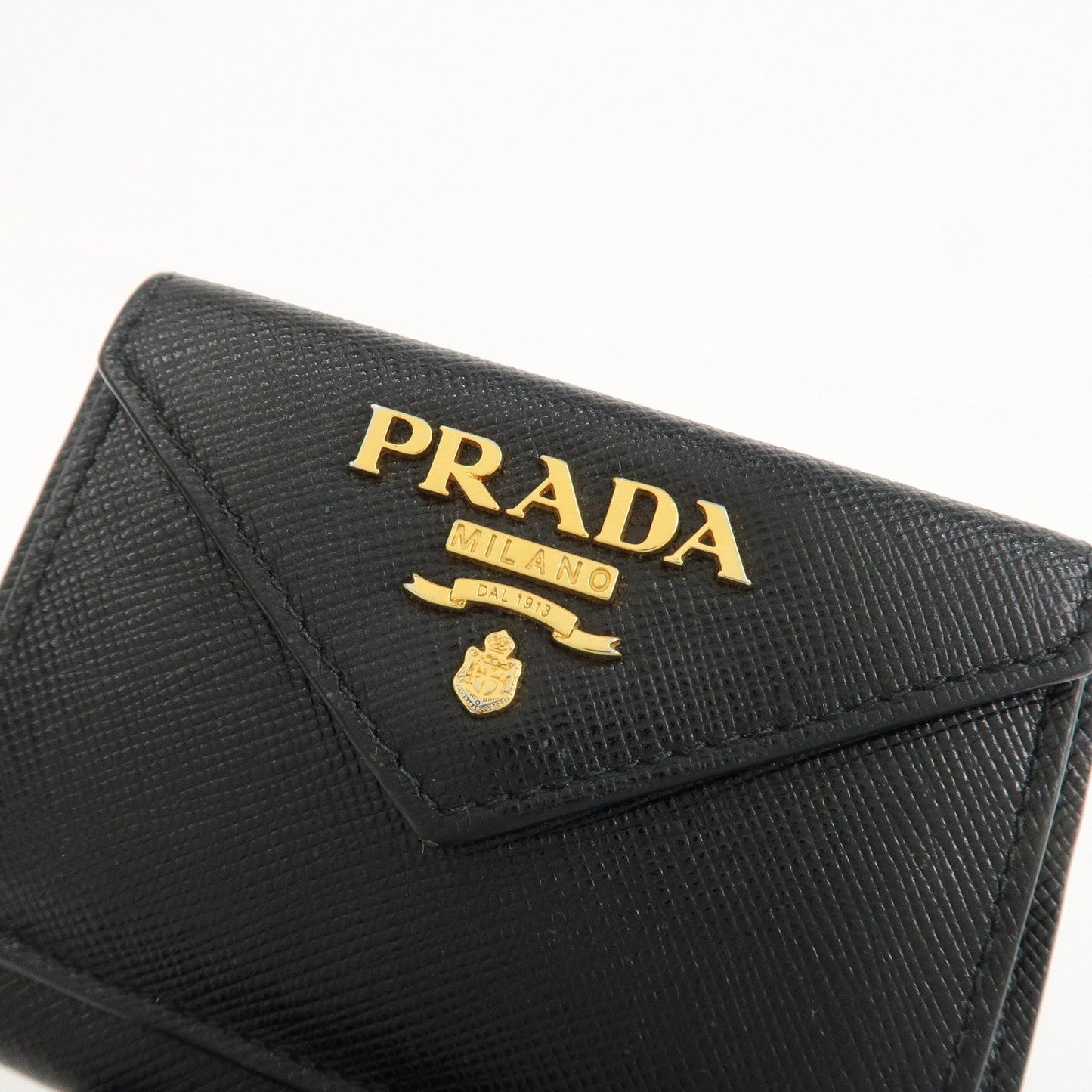 Prada Logo Saffiano Metal Tri-fold Small Wallet Black 1MH021【Pre-order】