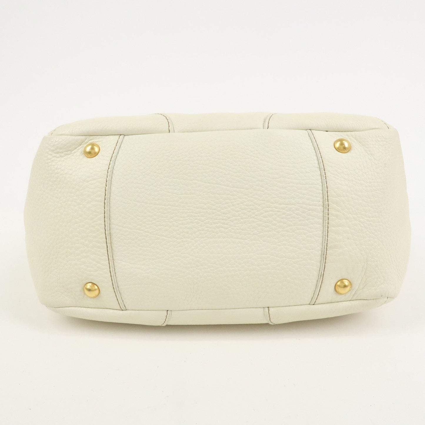 Prada Logo Calf Leather Tote Bag Shoulder Bag Ivory BR3844【Pre-order】