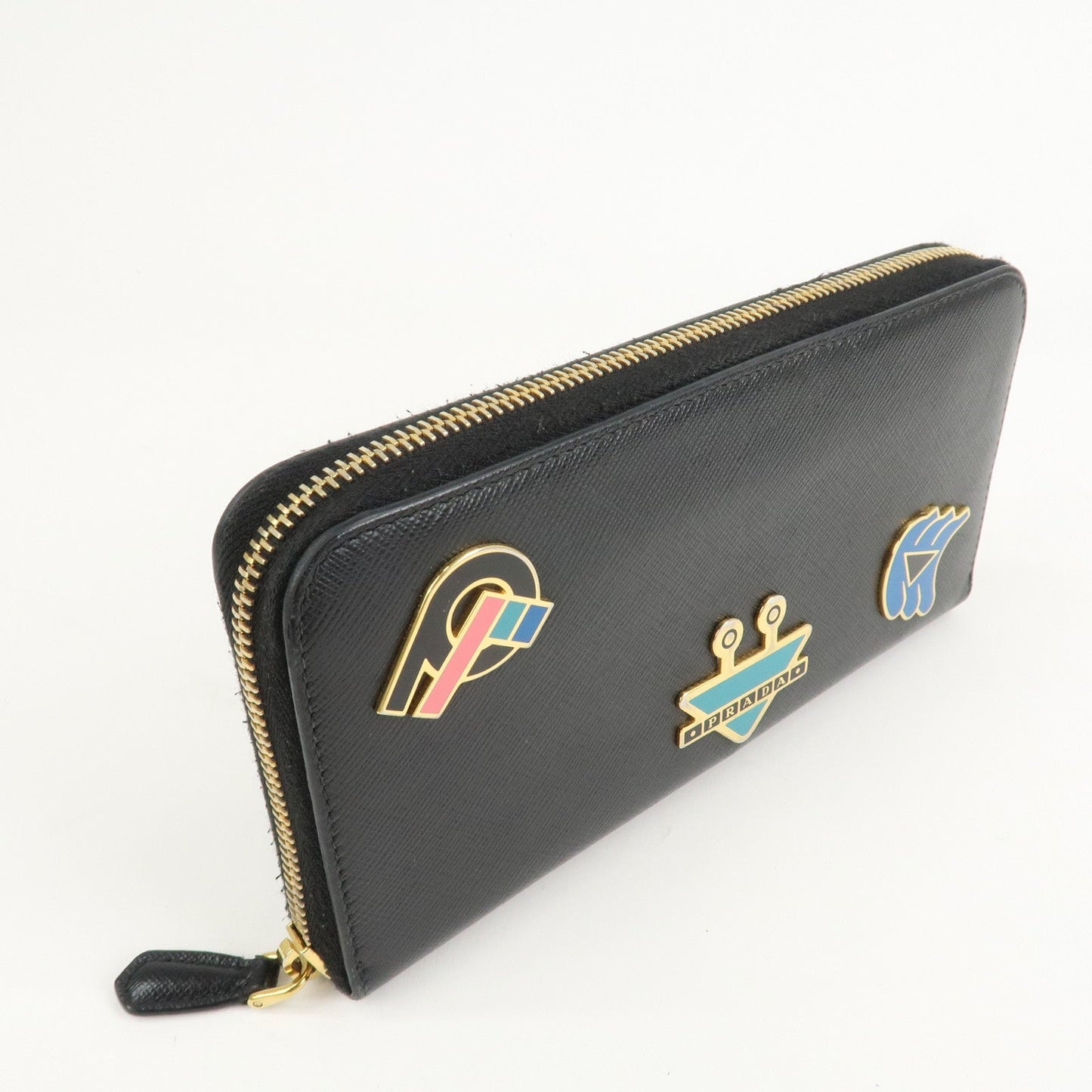 Prada Logo Saffiano Leather Zippy Long Wallet Black 1ML506【Pre-order】