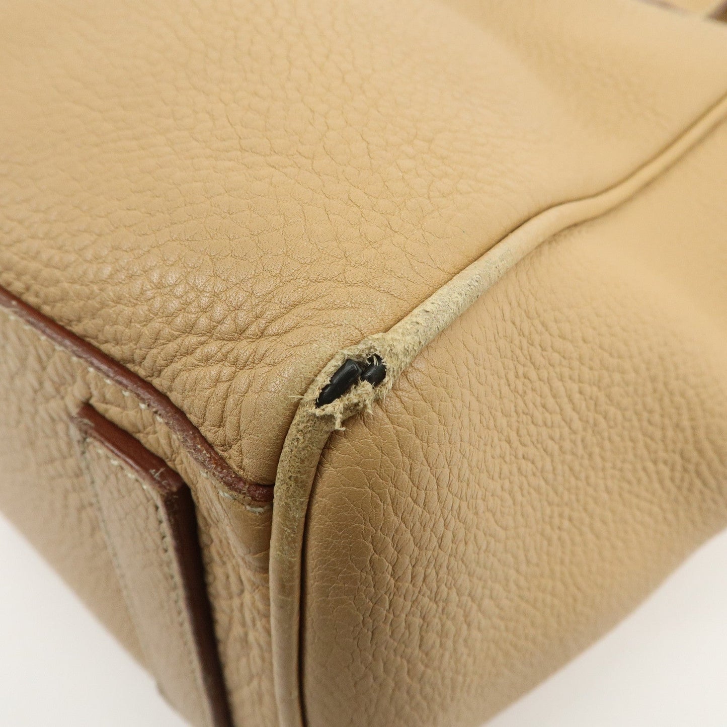 Prada Triangle Logo Leather Shoulder Bag Hand Bag Beige【Pre-order】