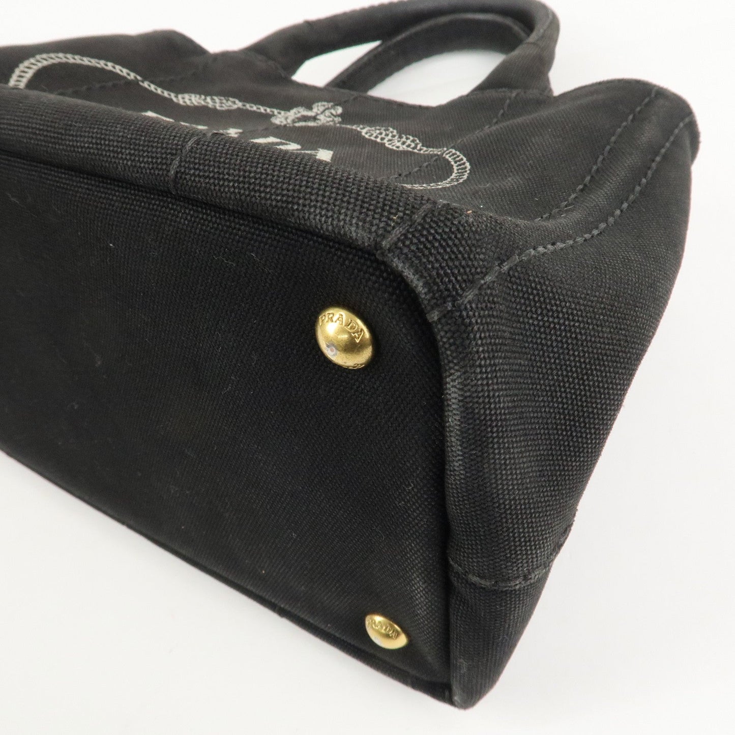 Prada Canapa Mini Canvas 2Way Hand Bag Tote Bag Black 1BG439 Used【Pre-order】