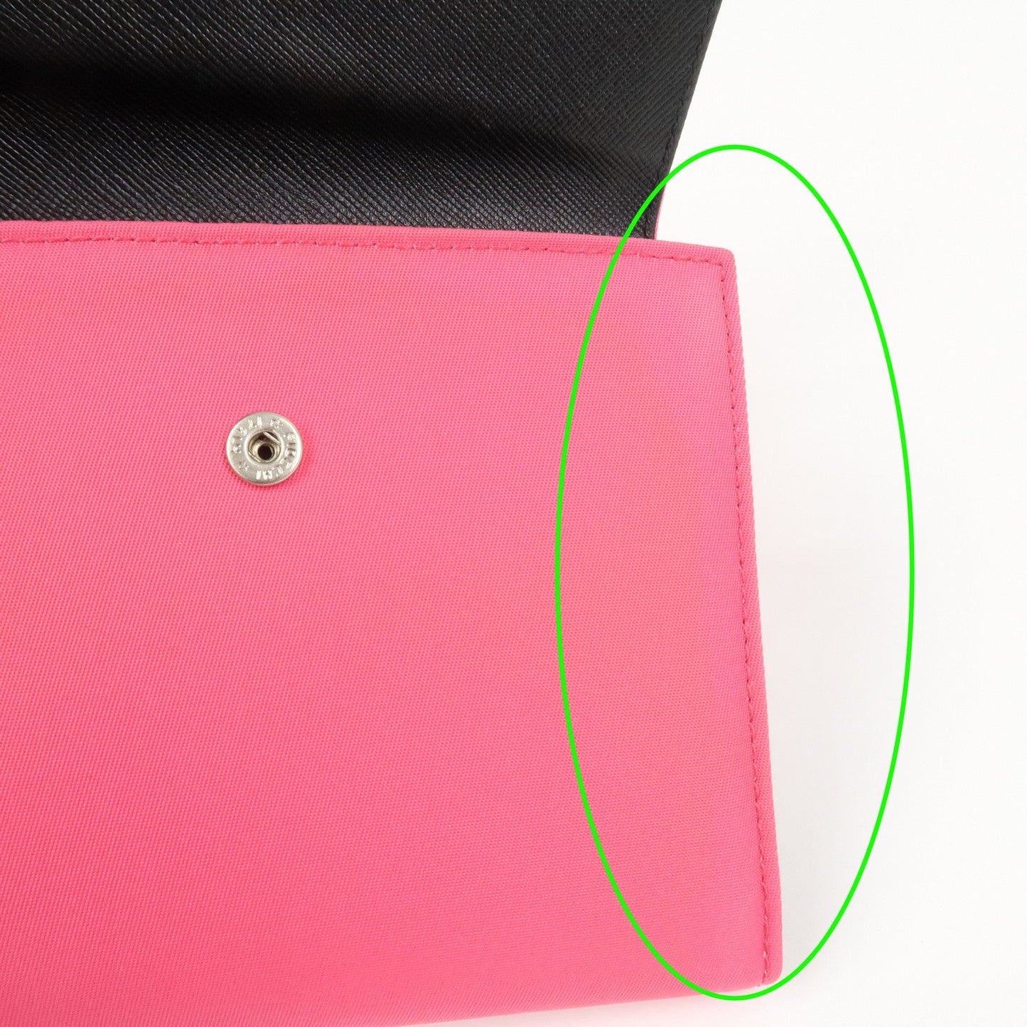 Prada Triangle Logo Tessuto Nylon Mini Compact Wallet Neon Pink【Pre-order】