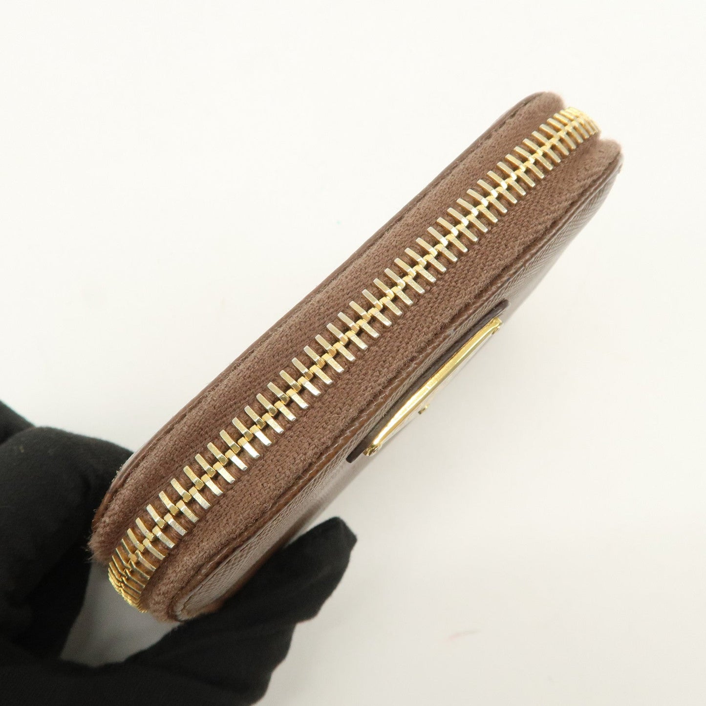Prada Triangle Logo Saffiano Leather Coin Case Coin Purse Brown【Pre-order】