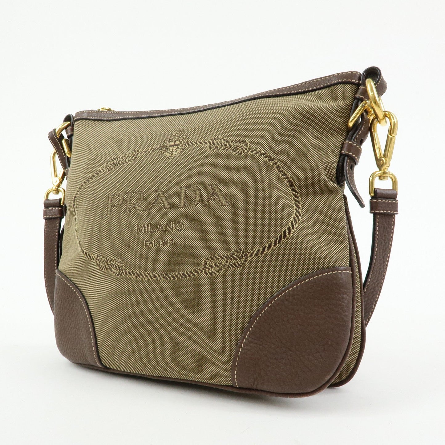 Prada Logo Jacguard Leather Shoulder Bag Crossbody Bag Brown 1BT867【Pre-order】