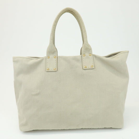 Prada Triangle Logo Denim Tote Bag Shoulder Bag Light Beige BN2091【Pre-order】