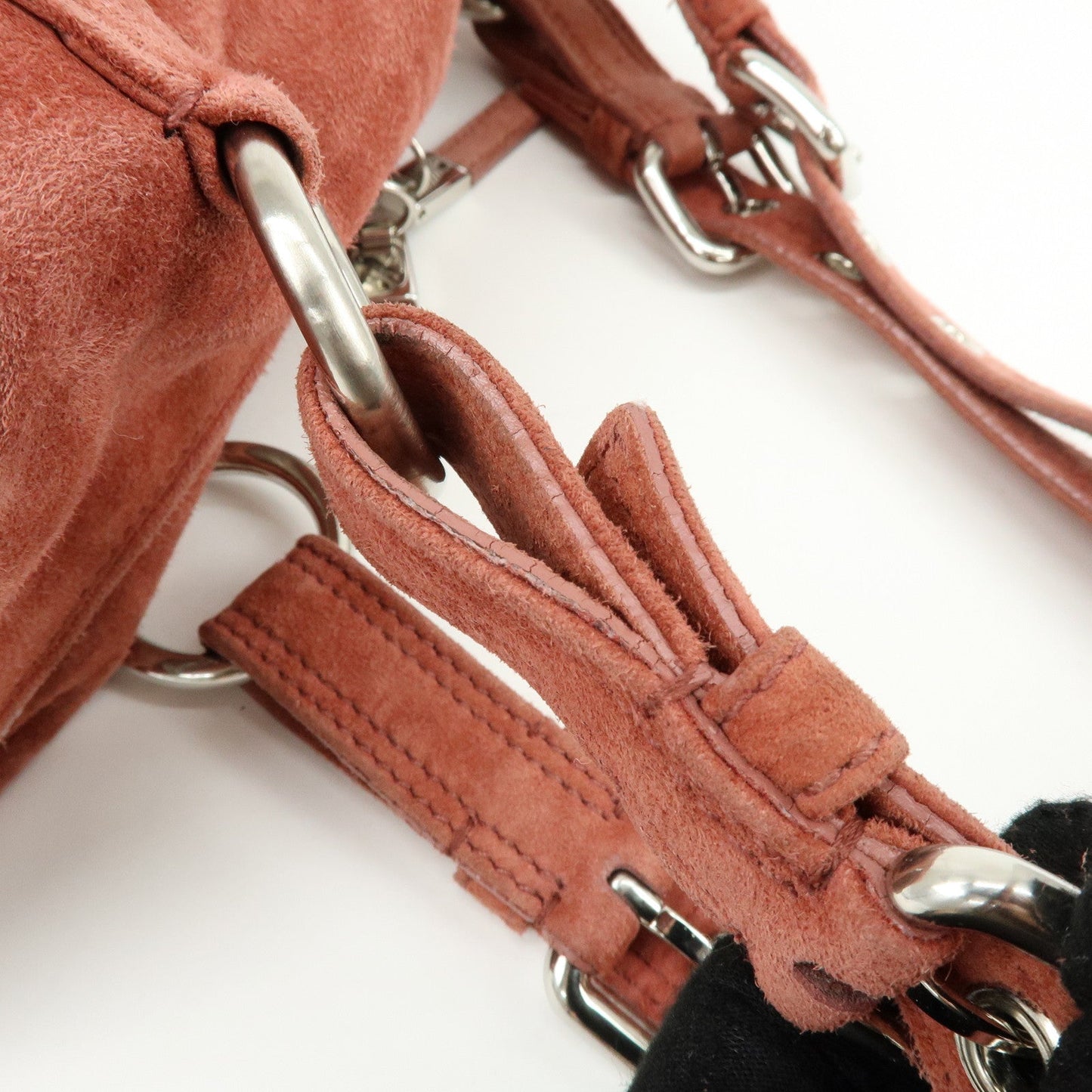 Prada Suede Boston Bag Hand Bag Pink BR2630【Pre-order】