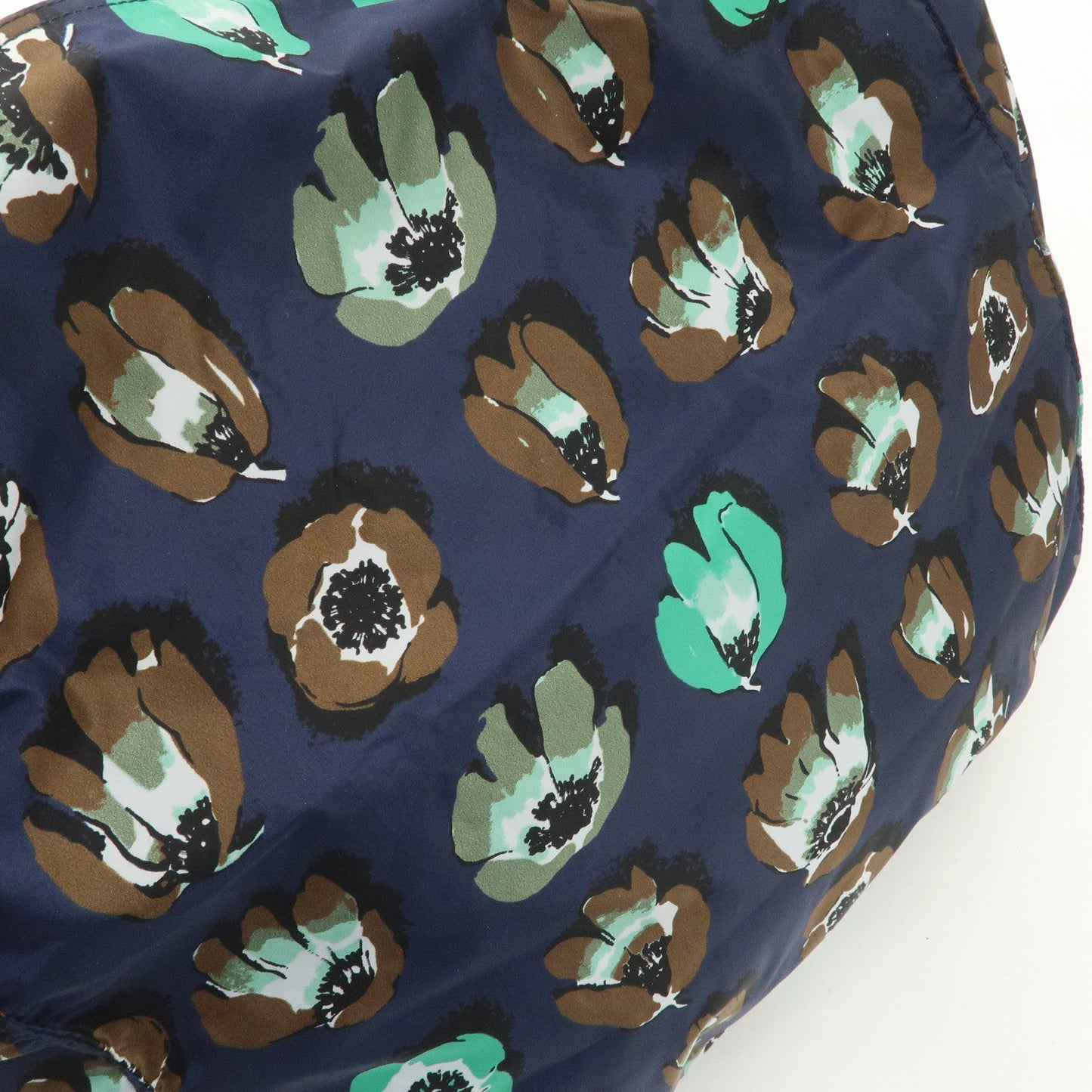 Prada Triangle Logo Nylon Tote Bag w/Pouch Flower Print Navy B4626B Used【Pre-order】