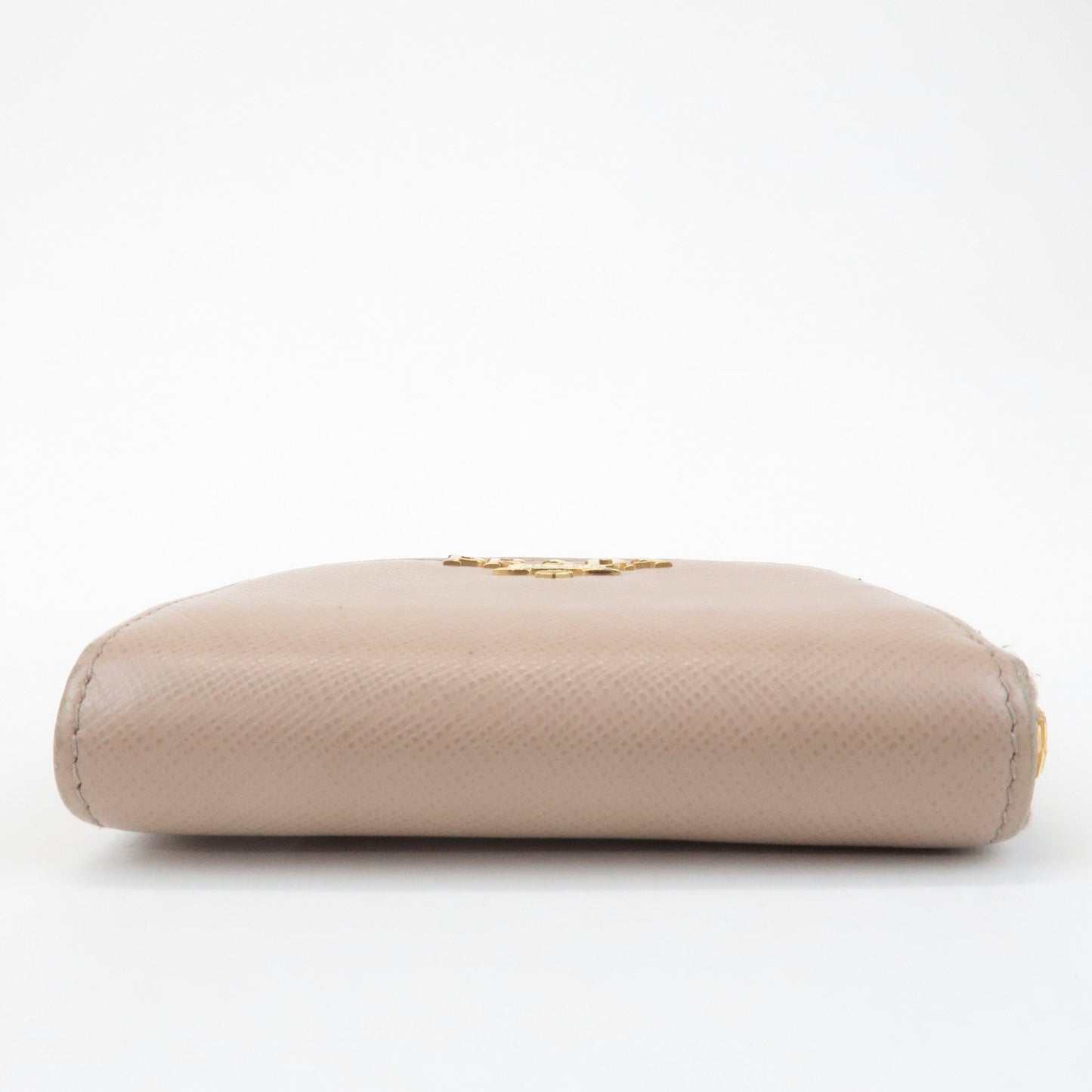 Prada Logo Saffiano Leather Zippy Coin Case Pink Beige 1ML025 Used【Pre-order】