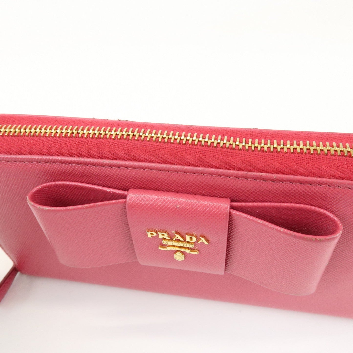 Prada Saffiano Leather Round Zippy Wallet Pink Pink 1M0506【Pre-order】