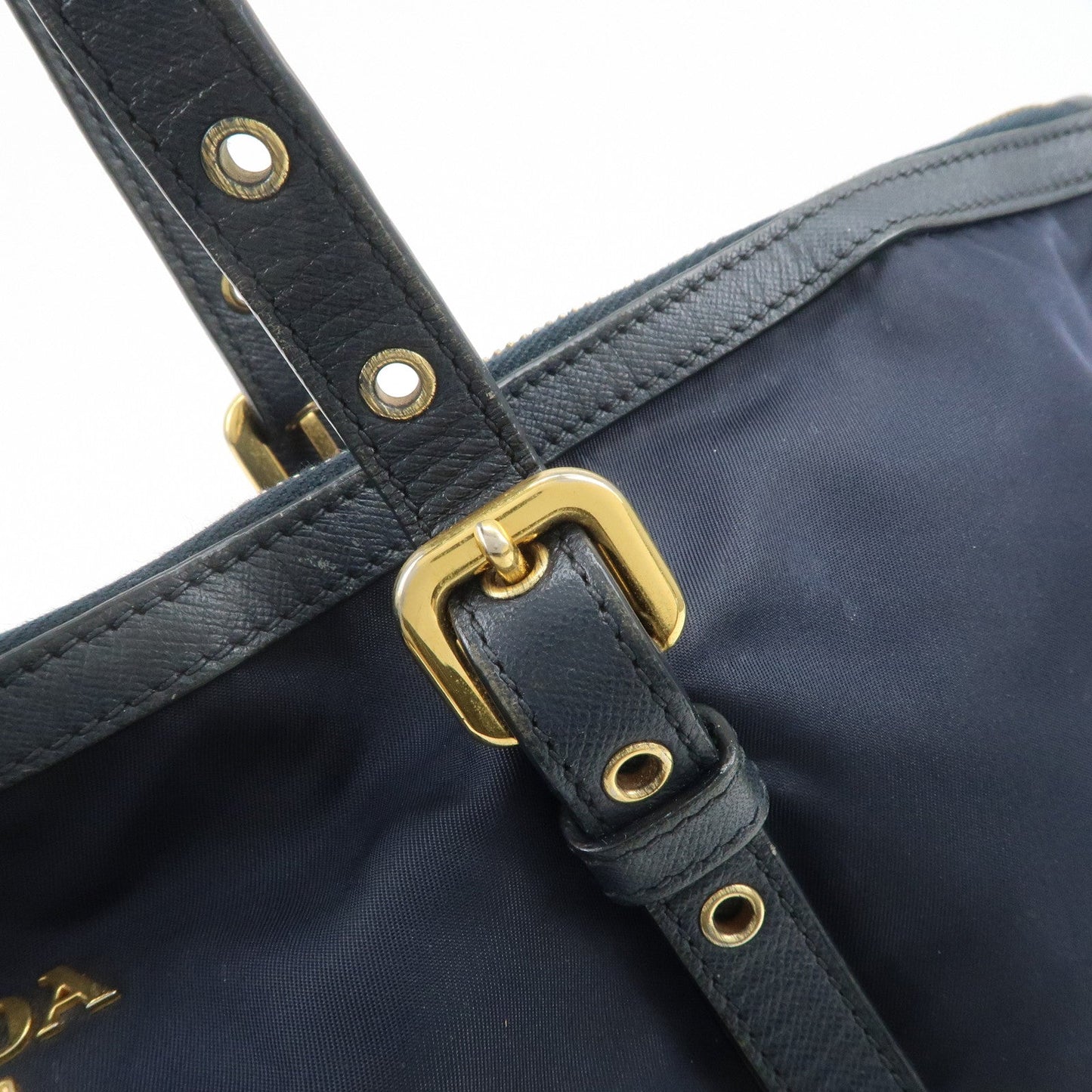 Prada Nylon Saffiano Leather Shoulder Bag Tote Bag Navy【Pre-order】