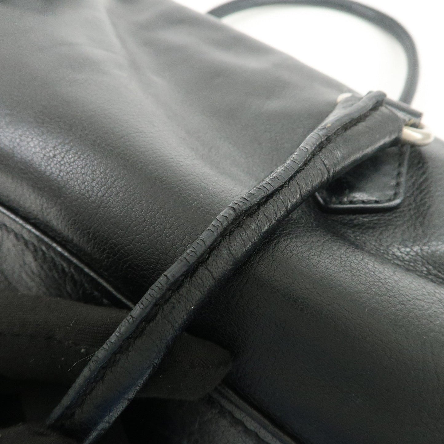 Prada Triangle Logo Leather Shoulder Bag Hand Bag Black【Pre-order】