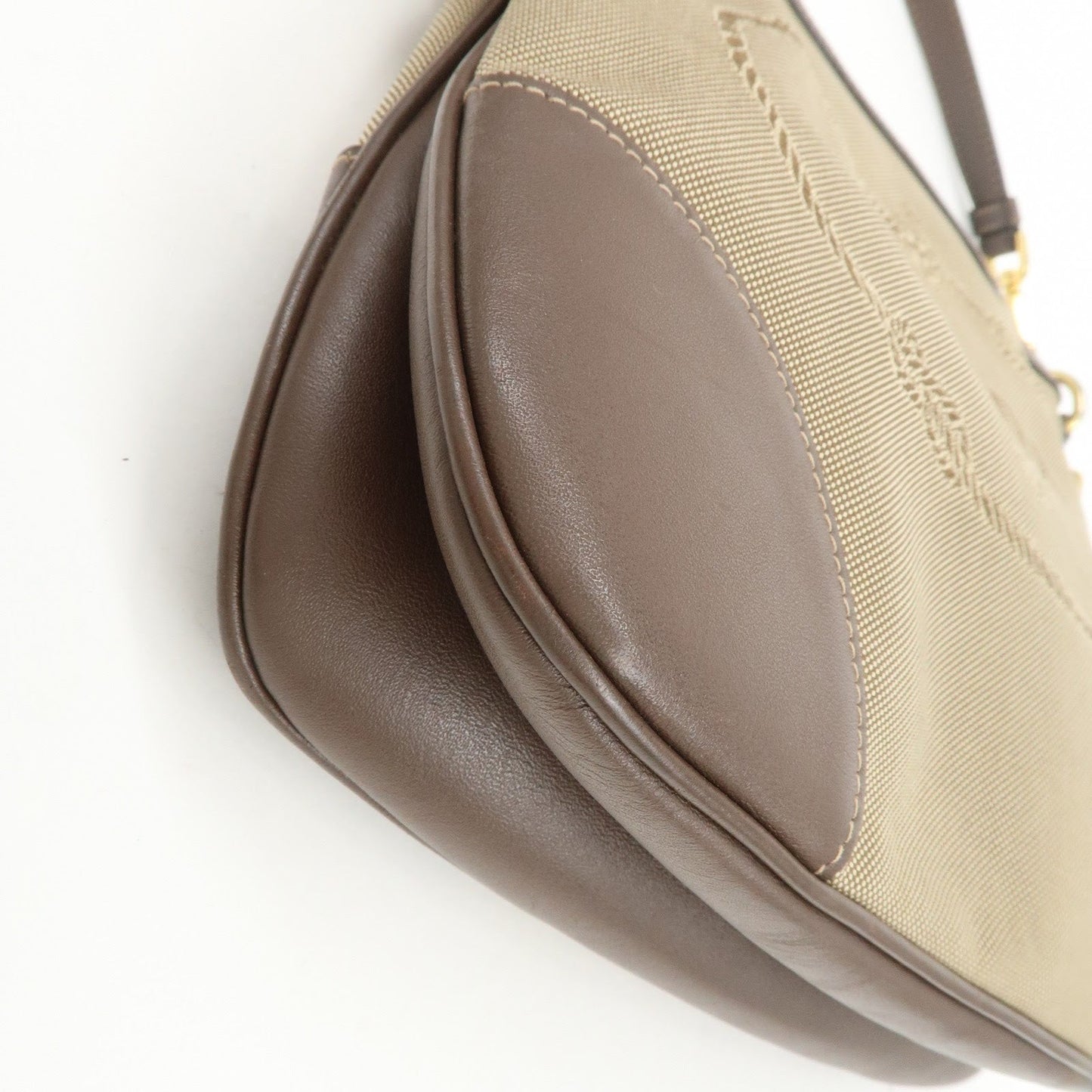 Prada Logo Jacquard Leather Shoulder Bag Beige Brown BT867A【Pre-order】