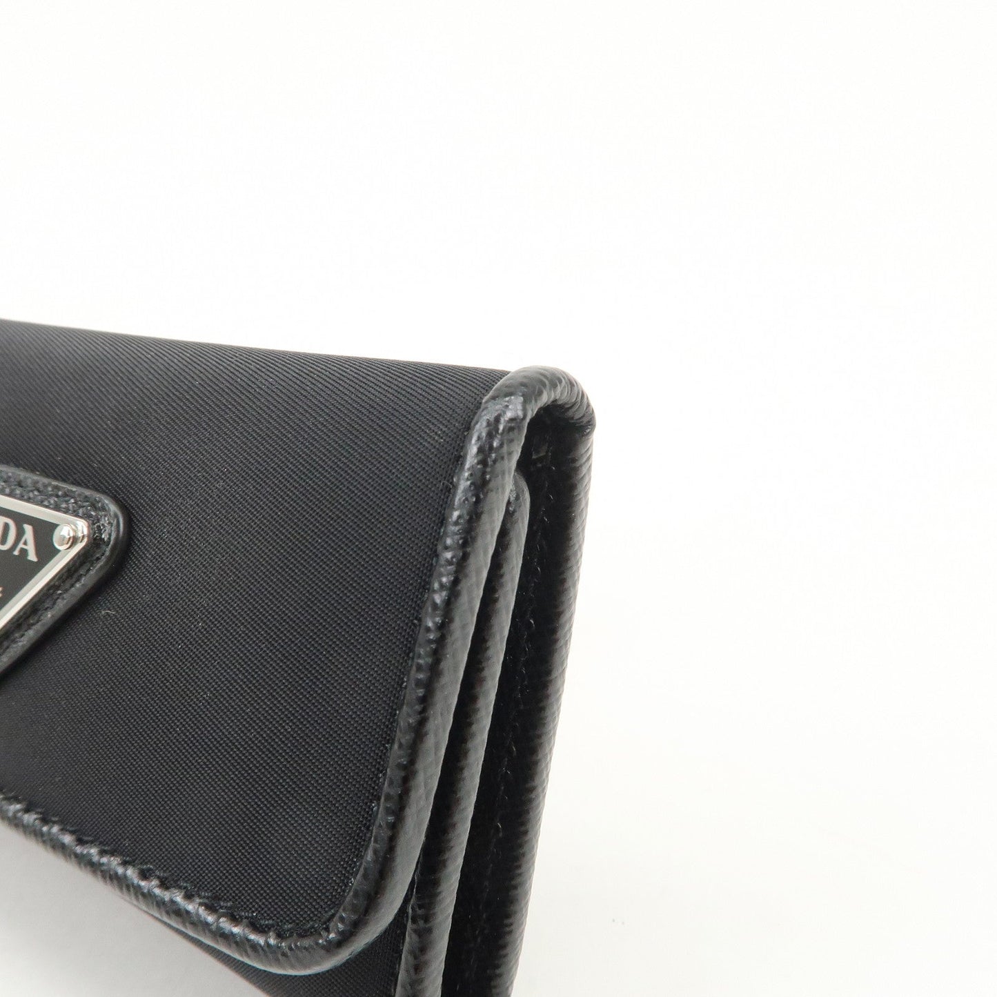 Prada Triangle Logo 6 Rings Key Case Key Holder Black 1PG222【Pre-order】