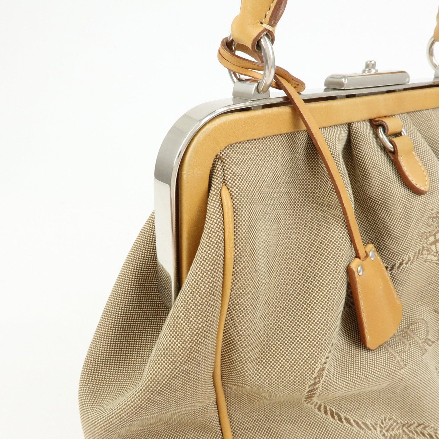 Prada Logo Jacquard Leather Shoulder Bag Light Brown BR3481【Pre-order】