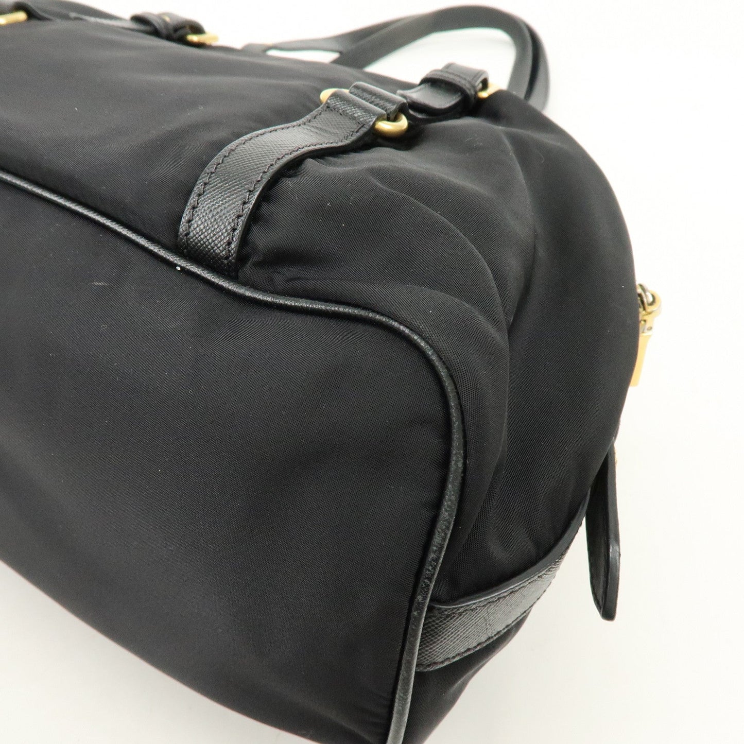 Prada Logo Nylon Leather Boston Bag Shoulder Bag Black BL0600【Pre-order】