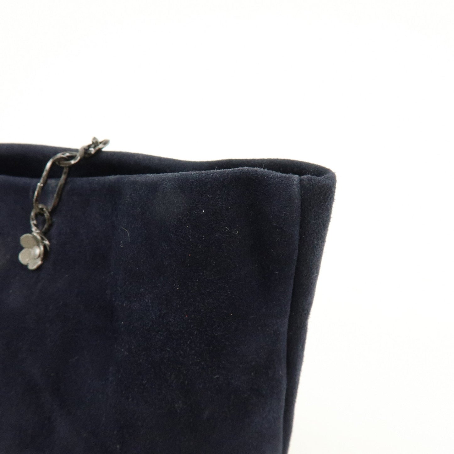 Prada Logo Suede Chain Shoulder Bag Tote Bag Dark Navy【Pre-order】
